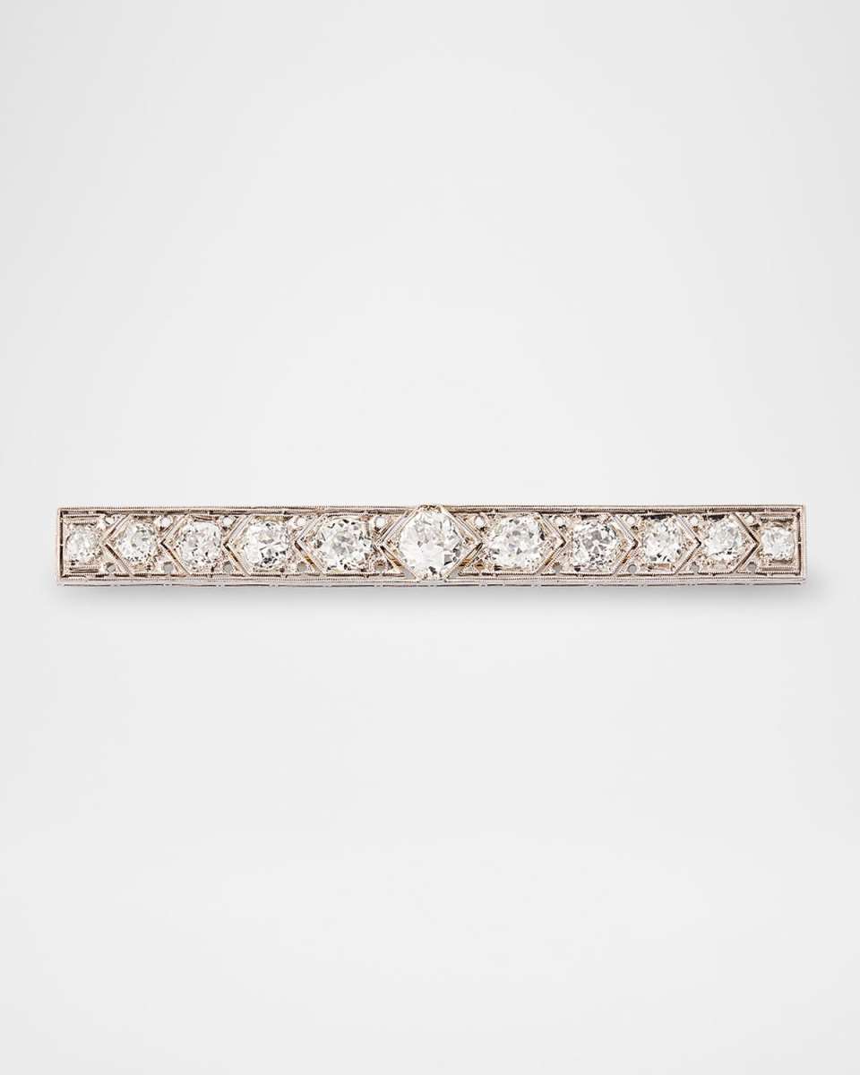 Estate Platinum Diamond Bar Pin